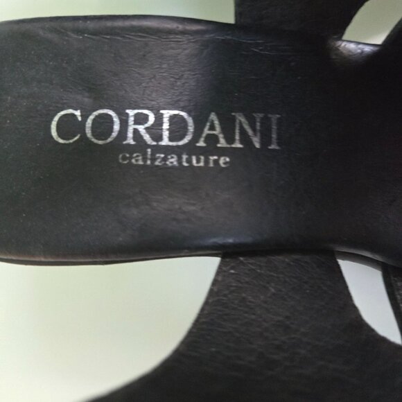 Cordani Retro Black Leather Peep Toe Sling Back Sandals Size 37 - Picture 7 of 8